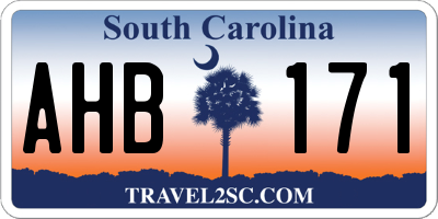 SC license plate AHB171