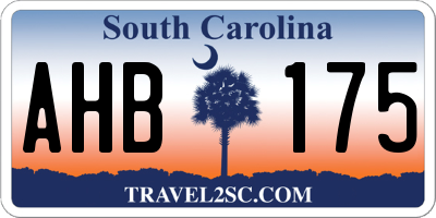 SC license plate AHB175