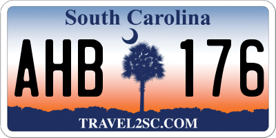 SC license plate AHB176