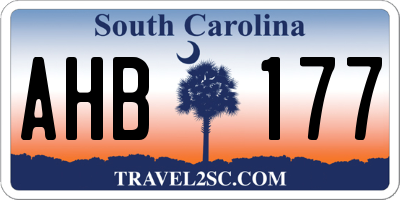SC license plate AHB177