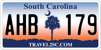 SC license plate AHB179