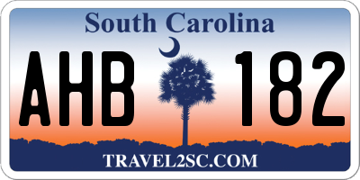 SC license plate AHB182