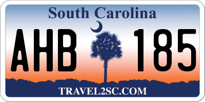 SC license plate AHB185