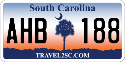 SC license plate AHB188