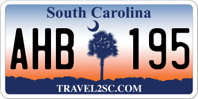 SC license plate AHB195