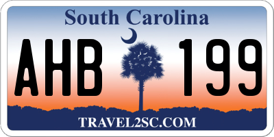 SC license plate AHB199