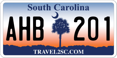 SC license plate AHB201
