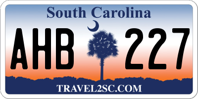 SC license plate AHB227