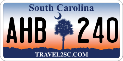 SC license plate AHB240