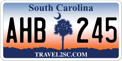 SC license plate AHB245