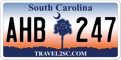SC license plate AHB247