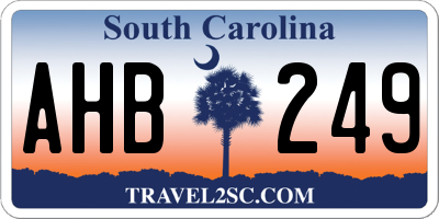 SC license plate AHB249