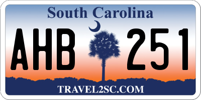 SC license plate AHB251