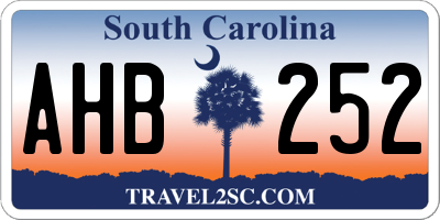 SC license plate AHB252