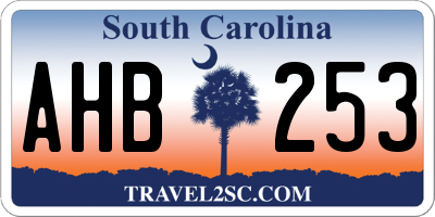 SC license plate AHB253