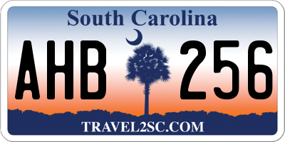 SC license plate AHB256