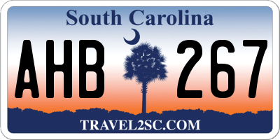 SC license plate AHB267