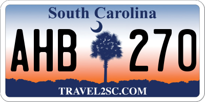 SC license plate AHB270