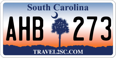 SC license plate AHB273