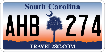 SC license plate AHB274