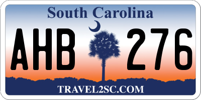 SC license plate AHB276