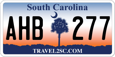 SC license plate AHB277
