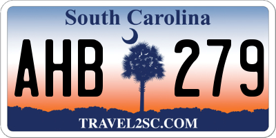 SC license plate AHB279