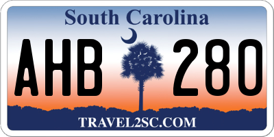 SC license plate AHB280