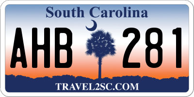 SC license plate AHB281