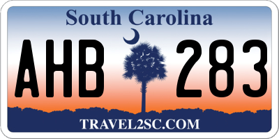 SC license plate AHB283
