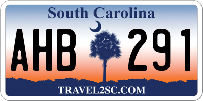 SC license plate AHB291