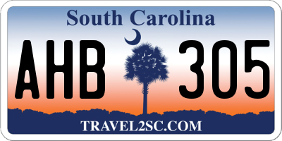 SC license plate AHB305