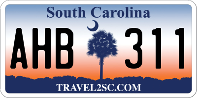 SC license plate AHB311