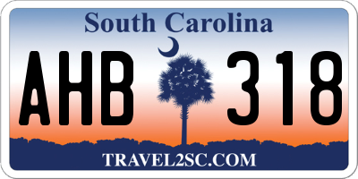 SC license plate AHB318