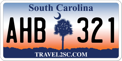 SC license plate AHB321