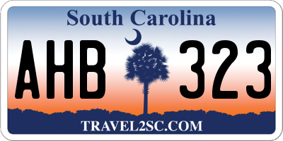 SC license plate AHB323