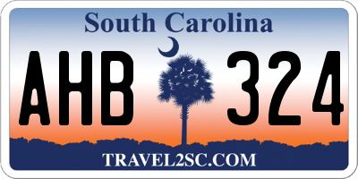 SC license plate AHB324