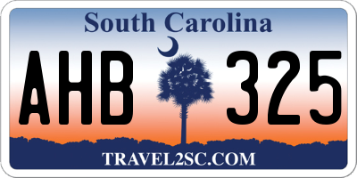 SC license plate AHB325