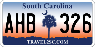 SC license plate AHB326