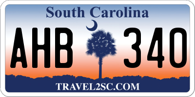 SC license plate AHB340