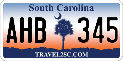 SC license plate AHB345