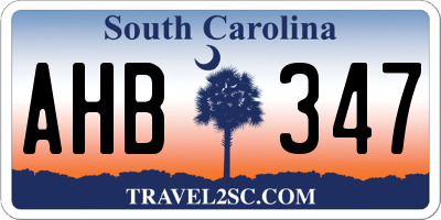 SC license plate AHB347