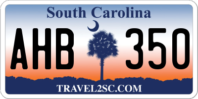 SC license plate AHB350
