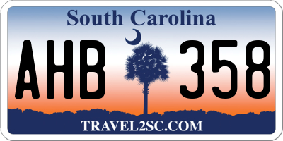 SC license plate AHB358