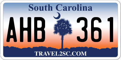 SC license plate AHB361
