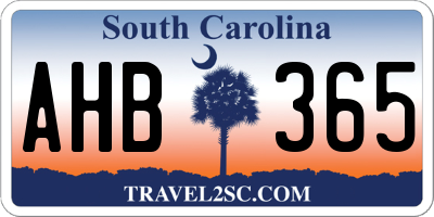 SC license plate AHB365