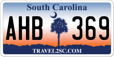 SC license plate AHB369