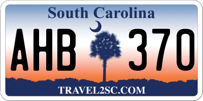 SC license plate AHB370