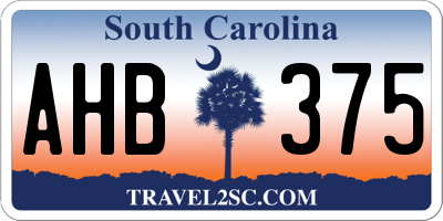 SC license plate AHB375