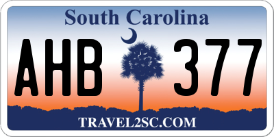 SC license plate AHB377